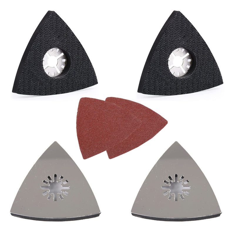 LIANCHEN Pack of 4 Triangle Sanding Plates for Multitools Delta Sander Multitool Sanding Plate Professional Sanding Plate Accessories for Accessories for Polishing Furniture Removing Rust Sandpaper 80 mm