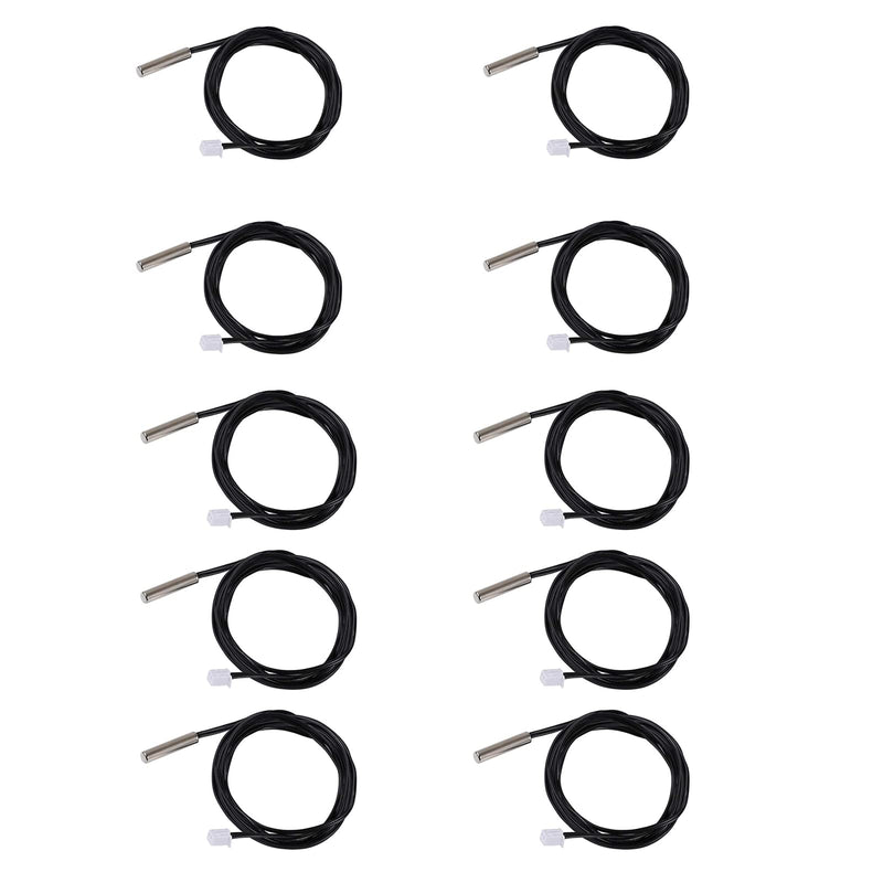 XTVTX 10 pieces 10k B3950 temperature sensor, -25 to 125 degrees Celsius temperature sensor, 1 meter sensitive stainless steel NTC temperature sensor probe