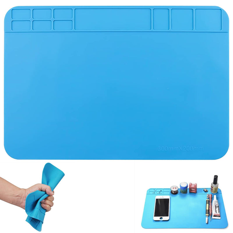 Heat Resistant Soldering Mat Silicone Soldering Mat 500℃ Heat Resistant Work Mat for Soldering Repair Tool Welding Electronic Repair Mat(30x20cm)