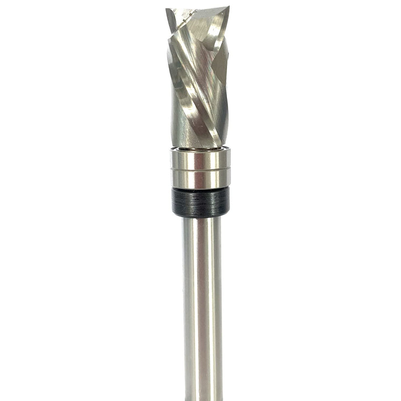 Sinoprotools spiral milling cutter 8mm shaft up-down cut, solid carbide milling cutter, compression milling cutter with 2 ball bearings on the shaft, double-edged router, for DIY woodworking 8x25mm Z2+2
