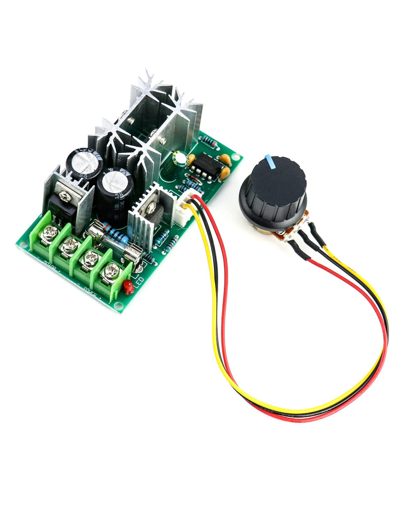 QWORK PWM DC Motor Speed Controller 12V 24V 36V 48V 20A High Performance Drive Module Adjustable Speed PWM Electronic Speed Controller