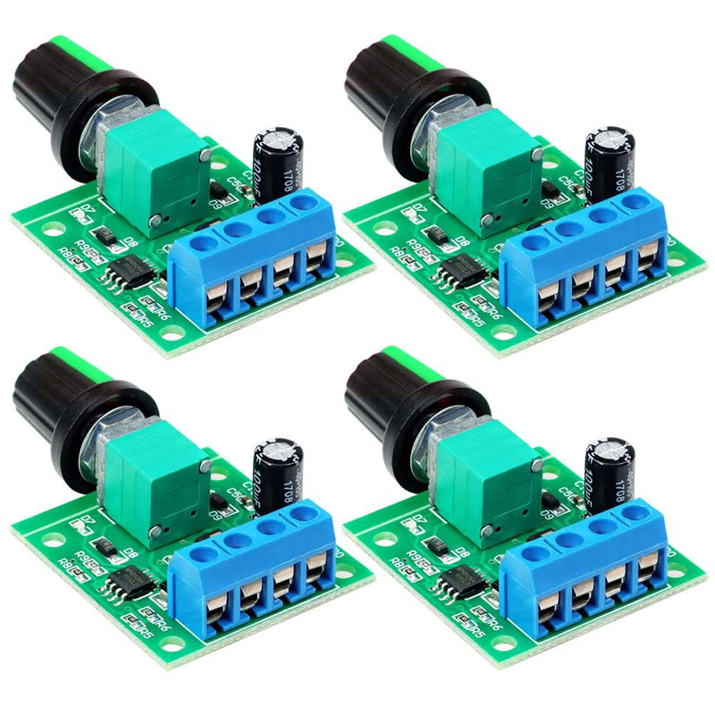 Gebildet 4pcs PWM Low Voltage Motor Speed Controller DC 1.8V/3V/5V/6V/12V 2A 1803BK 1803B Adjustable Driver Switch with Speed Controller Green-e840