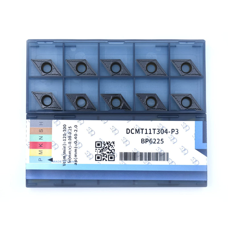 CDBP Turning Insert DCMT 11T304 DCMT32.51 for Turning Steel CVD Coated 10pcs DCMT11T304-MD