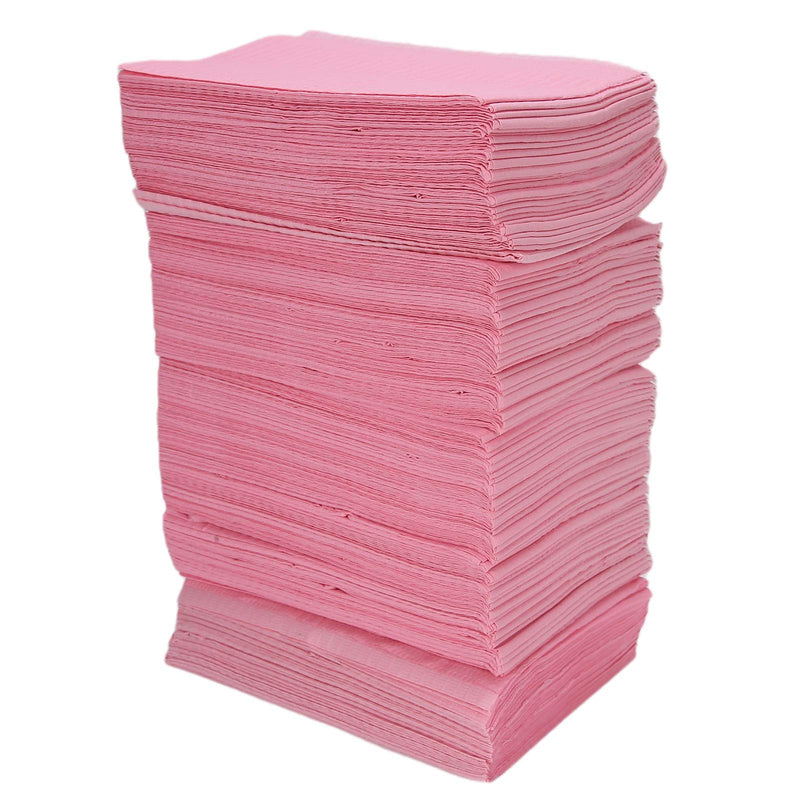 Tattoo Bibs, Pack of 125 Disposable Dental Bibs Waterproof Tattoo Cover Piercing Table Mat Nail Paper Towels Acrylic Manicure Cloths Table Cloth Supply Sheets Tablecloth Clean Pad Dental Pink