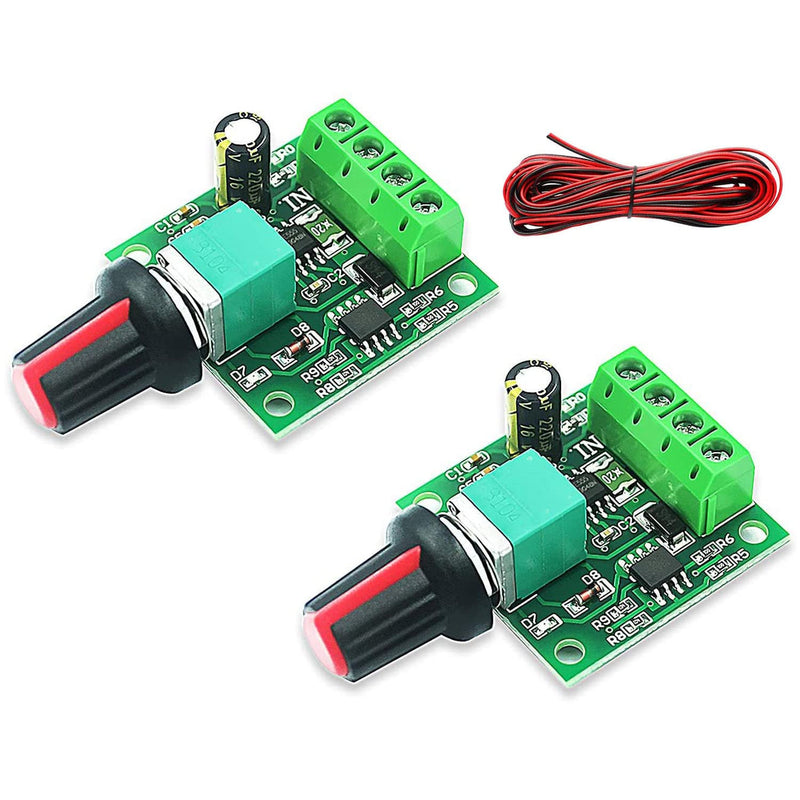 RUNCCI-YUN 2pcs 1.8V 3V 5V 6V 7.2V 12V 2A PWM Motor Speed Controller, DC Speed Controller 12V, Motor Speed Switch Controller LED Volt Regulator Speed Controller