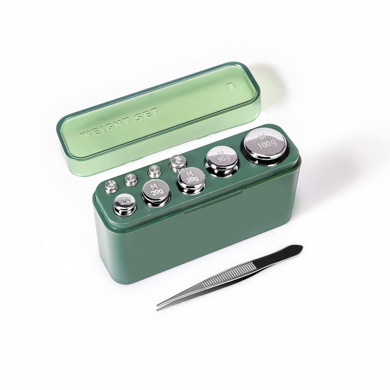 ACCT Calibration Weight 1g 2g 5g 10g 20g 50g 100g Calibration Weight Set for Digital Scales Small Weights for Crafts 1 Piece Calibration Weight Tweezers (Silver) Large