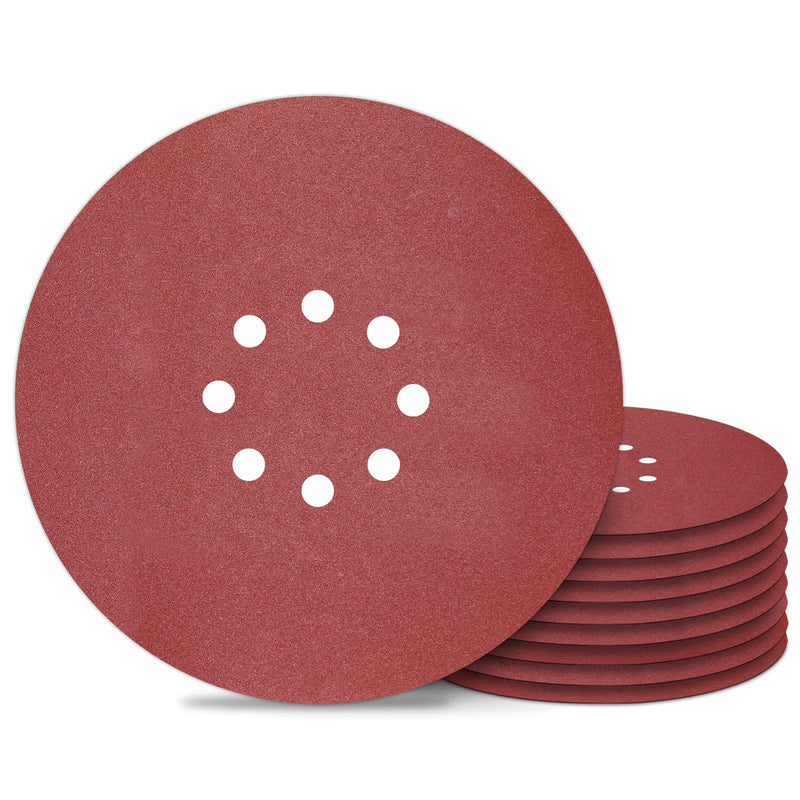 Sandpaper 225 mm Velcro - 10 pieces - grit P180-8 hole sanding grid 225 - drywall sander sanding discs for sanding giraffe long-neck sander wall sander 10 pieces