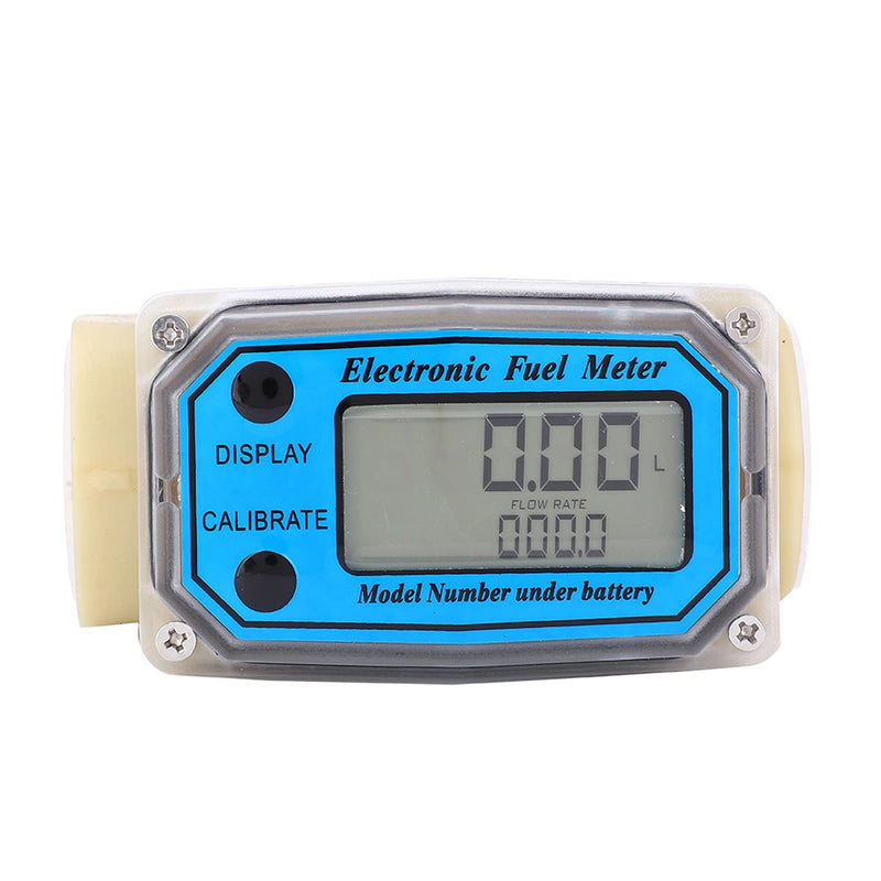 Mini Fuel Flow Meter, Digital Turbine Meter, 15-120 L/min 1" NPT Flow Meter, LCD Digital Meter Diesel Fuel, Oil Flow Meter for Urea Kerosene Petrol