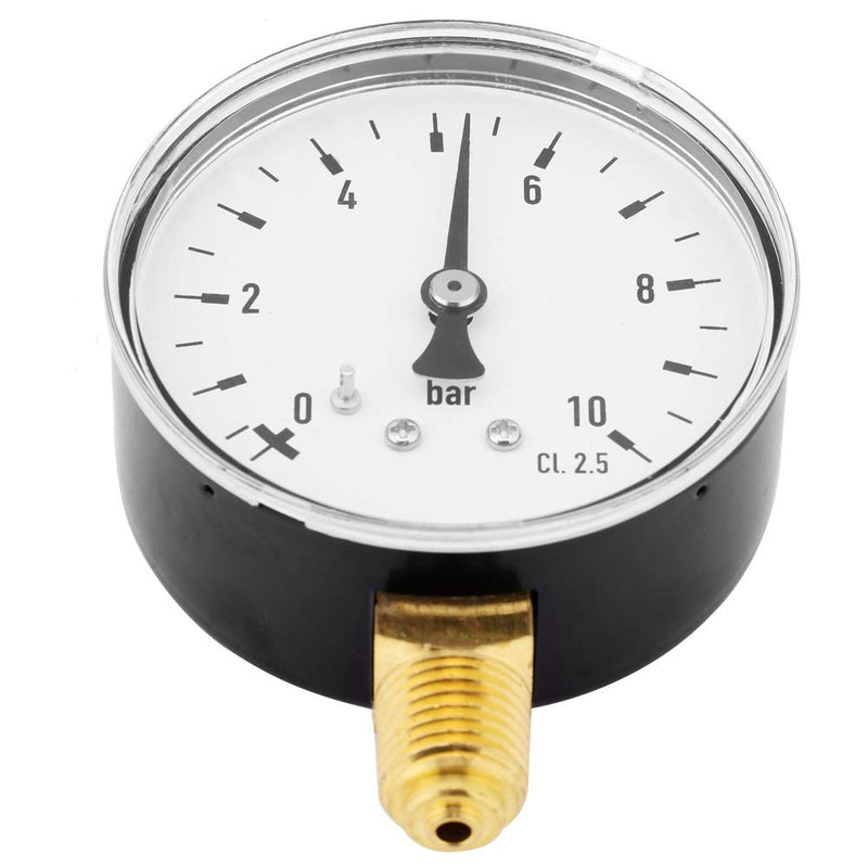 Water pressure gauge 1/4 inch pressure gauge 0-10 bar pressure gauge with 1/4 inch NPT thread connection side mount pressure gauge for air water oil gas