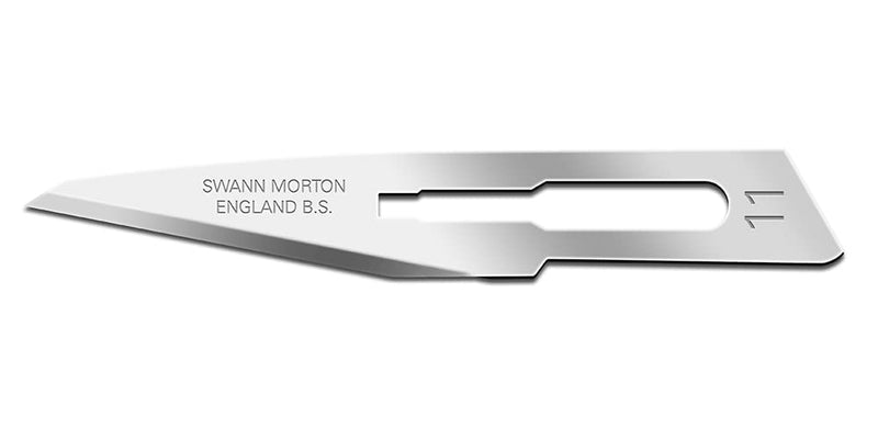 10 pcs, Figure 11 Scalpel Blades Sterile, Swann Morton for Scalpel Handle No. 3 10 pieces