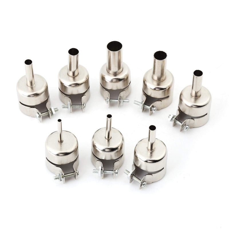 8PCS Nozzles Stainless Steel Round Hot Air Gun Nozzles Kits Hot Air Gun Attachments Soldering Station Repair Tools with Locking Screw (3/4/5/6/7/8/10/12 mm)