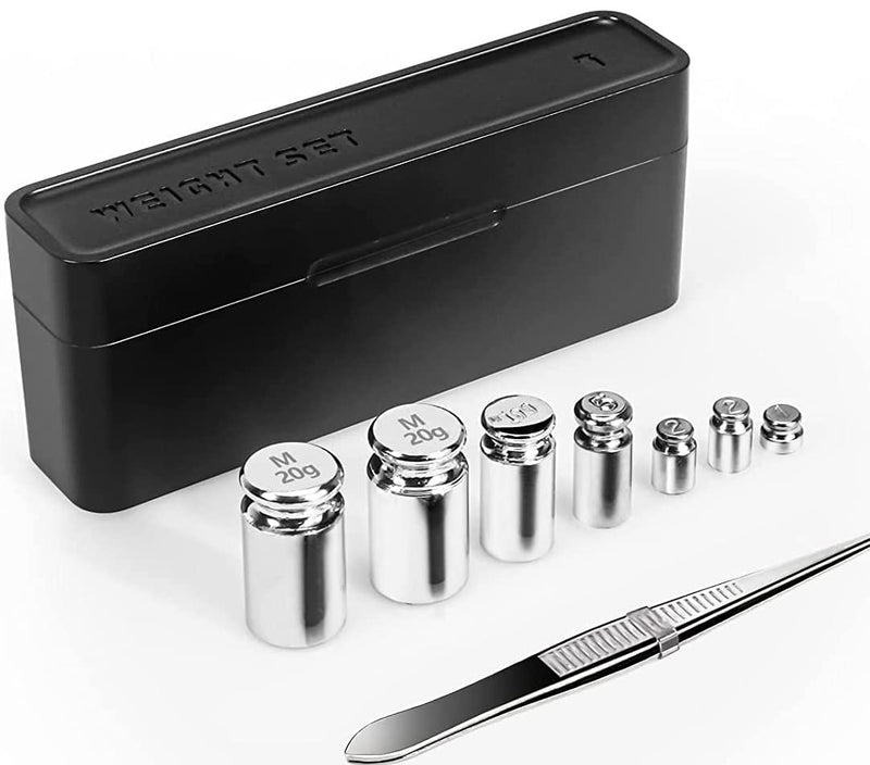 GRAM PRES Calibration Weight Set, 1g 2g 5g 10g 20g with Tweezers for Digital Jewelry Scales Laboratory Education Science Weights