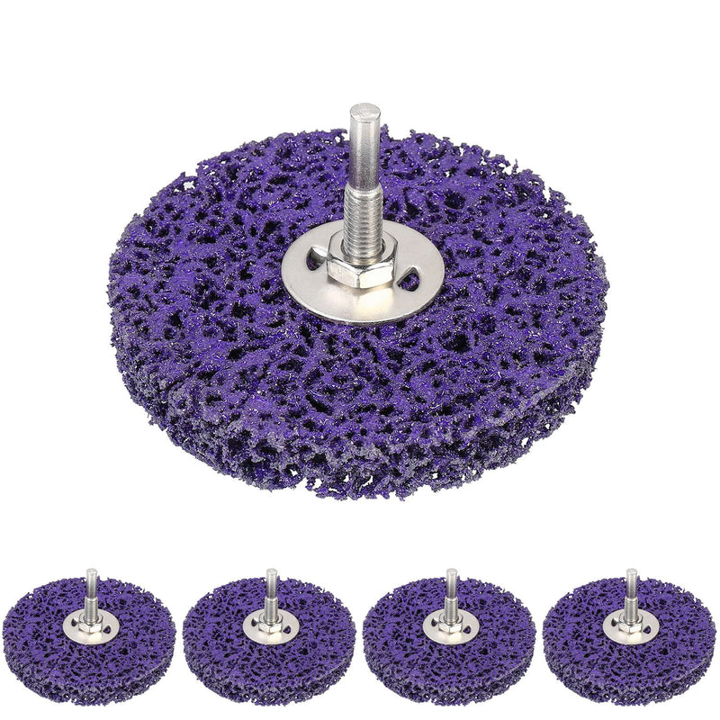 Angelkiss 5 piece disc set, 100 mm CBS grinding disc, purple coarse cleaning disc, CBS cleaning disc for angle grinders of paint, rust welds, oxidation cleaning and removal