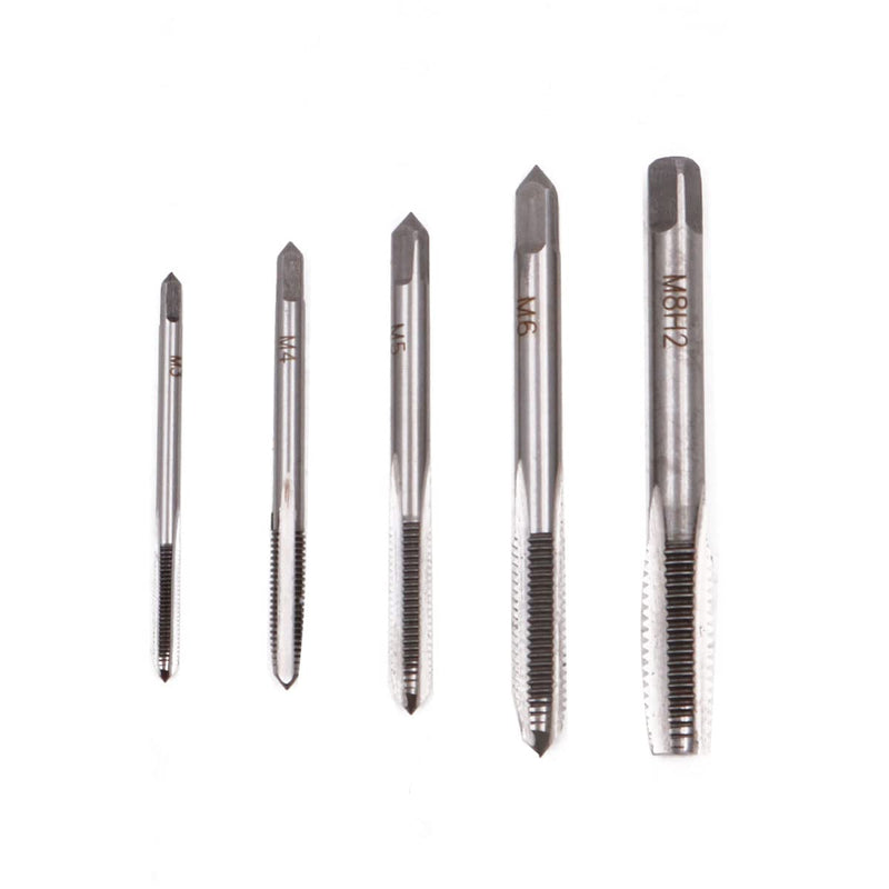 ZONADAH 5 Piece Set Thread Metric Machine Thread Tap Set Size M3 M4 M5 M6 M8 Thread Cutting Tool