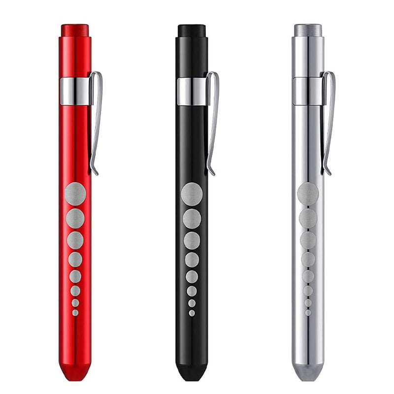 Newaner Diagnostic Light Pupil Light Penlight (3 PIECES), Reusable Diagnostic LED Pen Lamp Flashlight Light Pen with Pocket Clip for Students