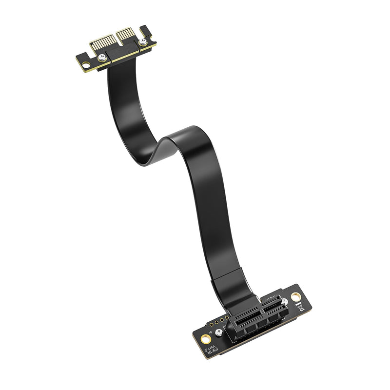 10Gtek PCI-e 3.0 Riser Cable, X1 to X1, M to F, 90° to 90°, PCIe Extender Jumper for Graphics, Cable Length 20 cm, P311MF5520 90° to 90° 1