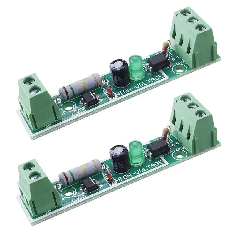 Fasizi 2PCS AC 220V Microcontroller TTL Level Optocoupler Isolation Module SCM Test Board for PLC 1 Channel