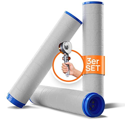 POWERLAP Replacement Shower Head Filter Anti-limescale Filter Pack of 3 PP Cotton | Shower Head Filter Replacement - Limescale Filter Shower Head Filter - Shower Head Shower - Less Chlorine Odor, 10 x 2 cm