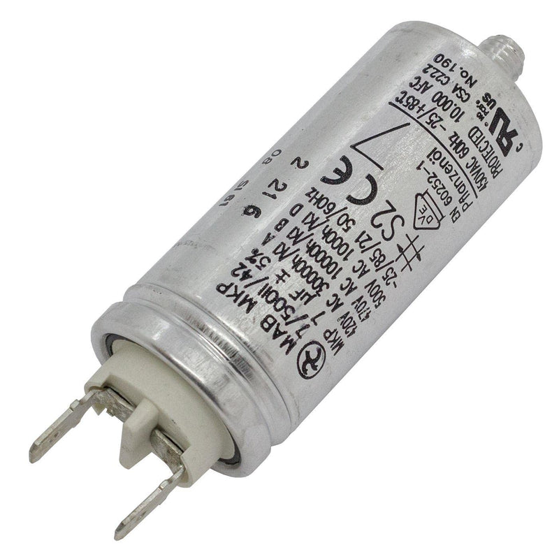 Lumonic starting capacitor Hydra MKP-500 7-A [incl. Plug 6.3x0.8mm] | Motor capacitor 7µF 470V 30x68mm I Capacitor with high-quality metal housing