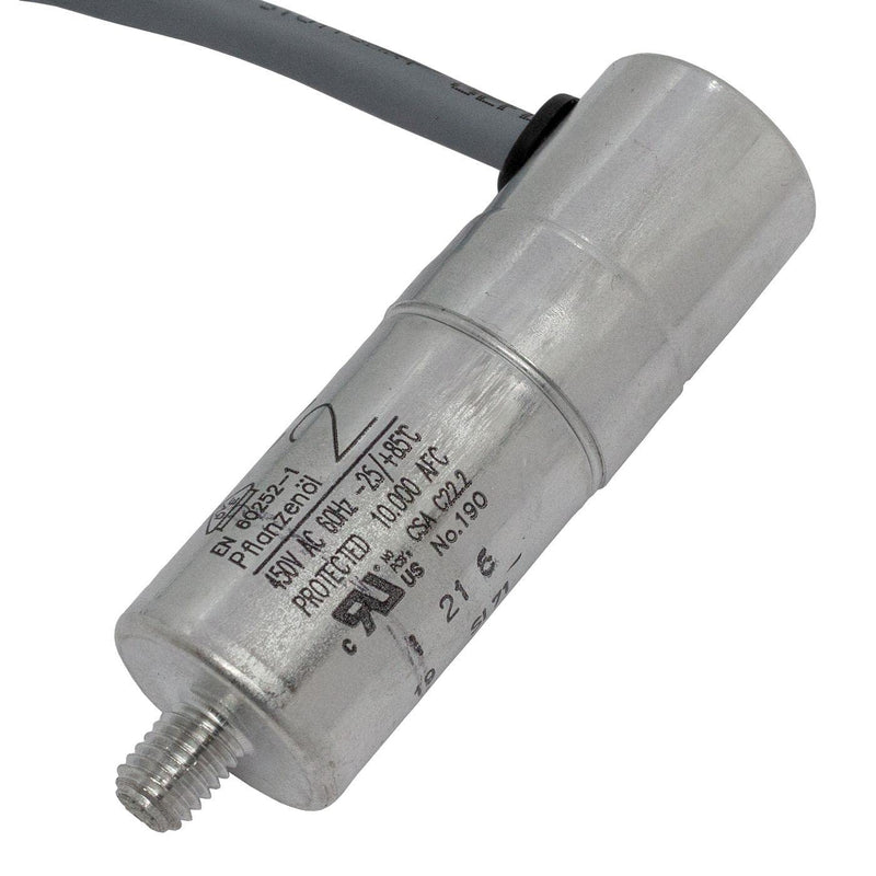 Lumonic starting capacitor Hydra MKP-500 2-C [incl. Cable 40cm] | Motor capacitor 2µF 470V 25x75mm I Capacitor with high-quality metal housing
