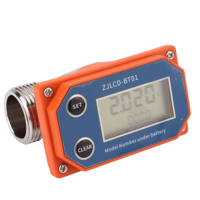 Digital Water Meter Stainless Steel Flow Sensor Acid Alkaline Resistant Water Meter Water Clock for Garden Hose Irrigation of Farmland
