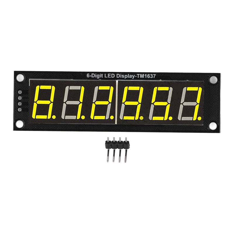 TICFOX Display Digital Tube LED Segment Display Module 0.56 Inch 6 Digit 7 Segment TM1637 Display Tube LED Digital Display Control Module Tube with Yellow Light