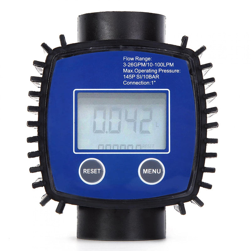 Flow meter digital display, high precision water diesel flow meter, flow meter for diesel petrol urea chemical liquids water oil, 1 inch internal thread, 5-120 liters/minute