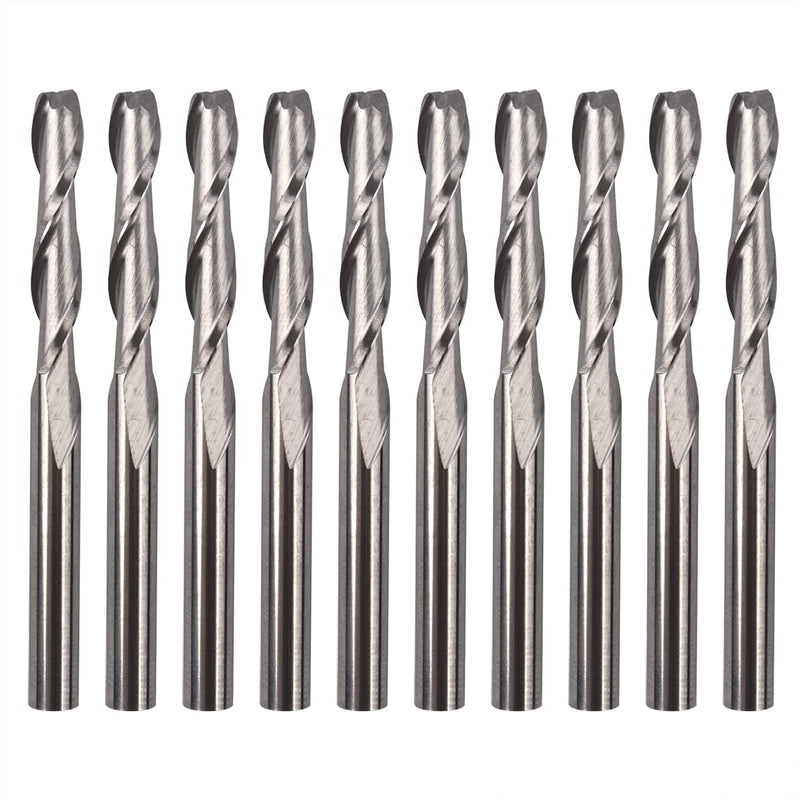CBRIGHT 10pcs End Mill CNC Router Bits, 1/8" 3.175mm Shank 3mm Cutting Edge Milling Cutter Engraving Cutter including End Mill CNC Router Bits (10pcs Flat Head) 10 x Flat Head