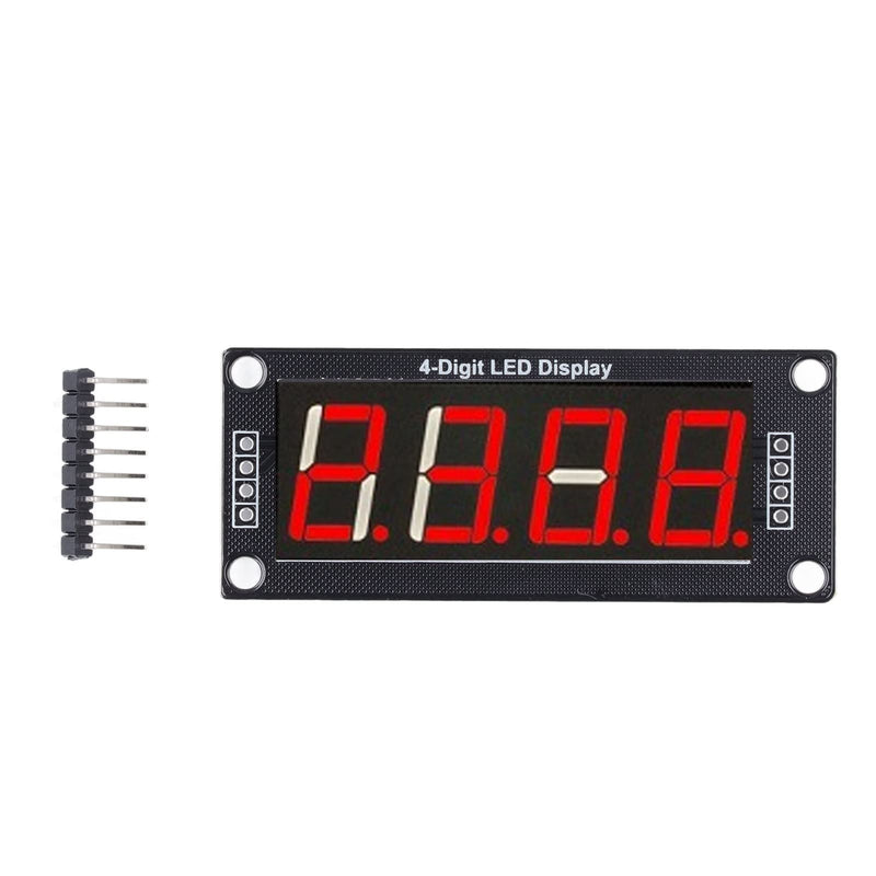 Set 0.56 Inch 4 Digit Tube LED Segment Display Module TM1637 Driver Chip 7 Segment LED Digital Display (MRA172A Red)