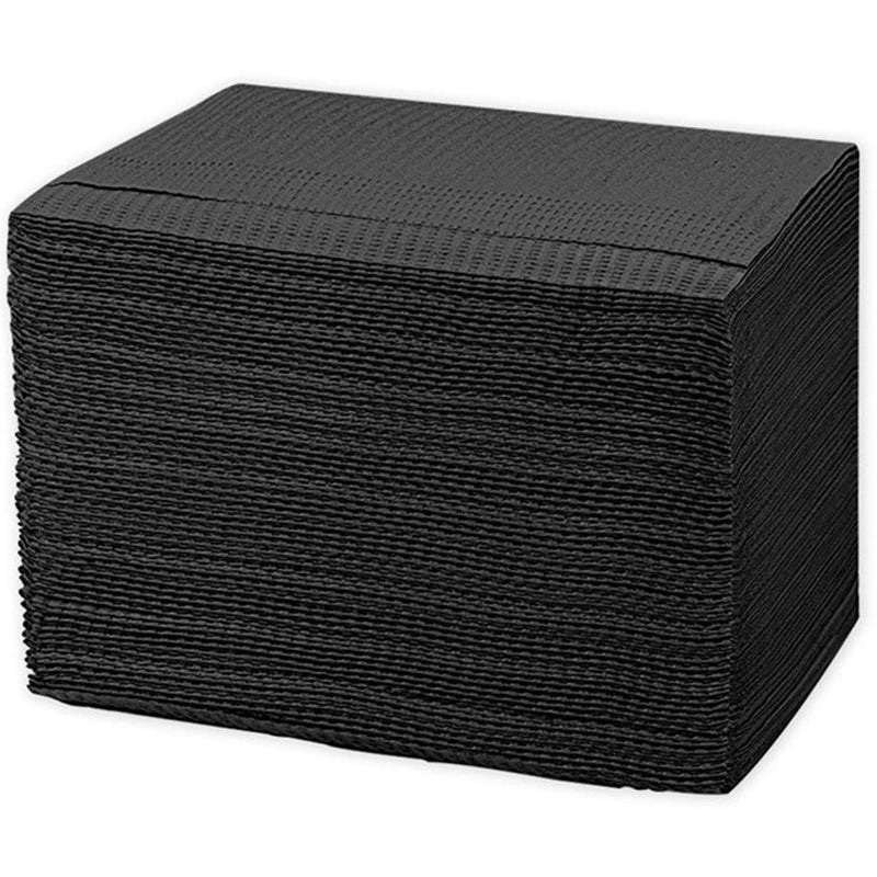 125 Pcs Disposable Patient Dental Tubes, 13"x18", 3-Ply Waterproof Piercing Tattoo Paper Napkin Cloth for Dental Clinic, Tattoo Station and Salon (Black) Black