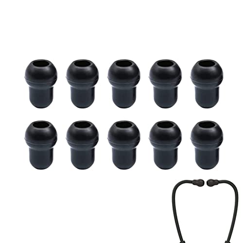 Pack of 10 Ear Plugs for Stethoscope, Stethoscope Earplugs Replacement Earplugs, Soft Silicone Earplugs for Stethoscope, Apply Stethoscope Accessories (Black)