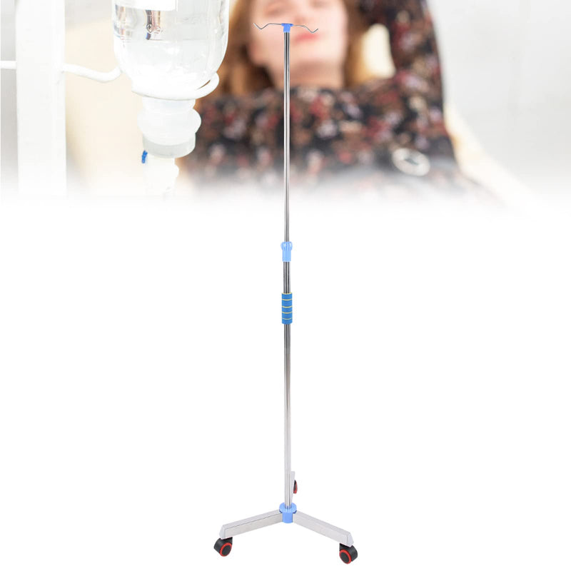Stainless Steel IV Stand with Multiple Hooks and Wheels, IV Bag Stand, for Community Service Centers, Home Care, Maximum Durability, Nursing Homes