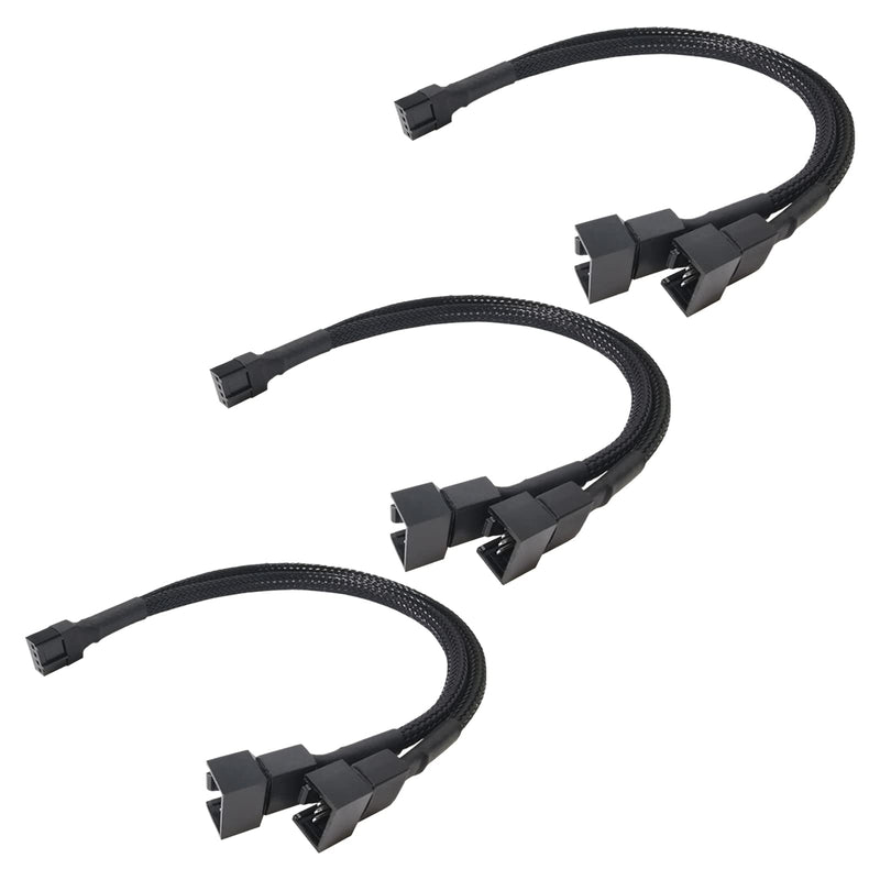 Fan cable, Y-cable for fans, fan adapter, fan Y-cable, fan splitter cable, fan splitter, computer fan cable, 4 pin cable, Y-fan cable, PWM adapter, fan cable splitter, fan cable adapter, 3 pieces 1 to 2 -3PCS