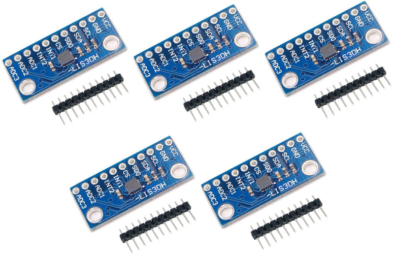 TECNOIOT 5PCS LIS3DH LIS3DSH Three Axis Accelerometer Triaxial Accelerometer Sensor Module