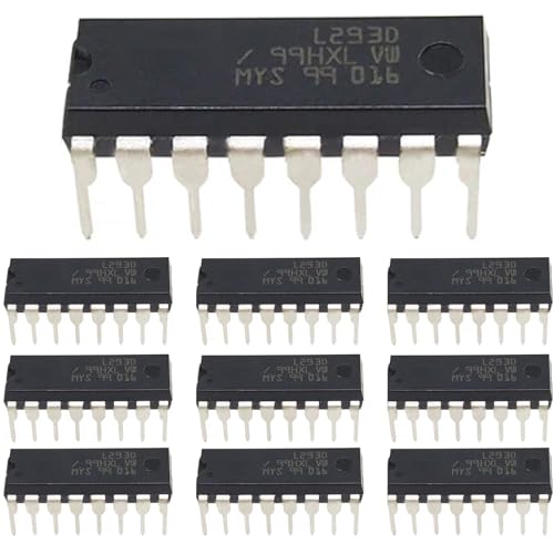 PENGLIN 10pcs L293D IC 16 Pin Stepper Motor Driver Controller | 4.5-36 V, 600 mA output current per channel, 1.2 A peak current, H-bridge
