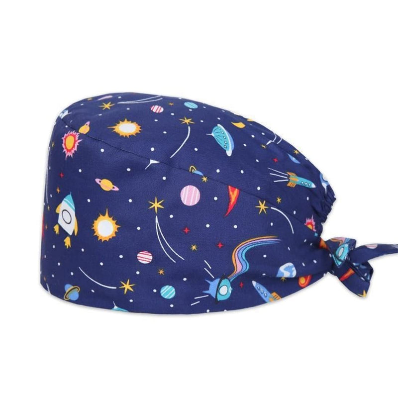 Model: Medical with click system - long hair surgical cap with snap closure system - adjustable - 100% cotton (autoclave)