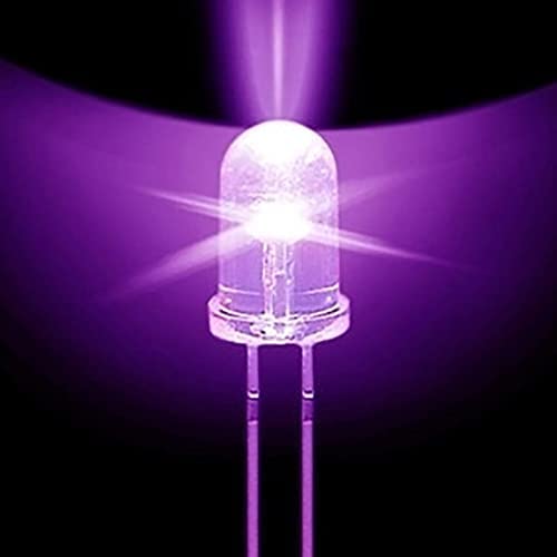 Pack of 100 LED 5 mm color UV ultraviolet LEDs housing clear black light LEDs approx. 3 V diode 2 pin LEDs housing clear