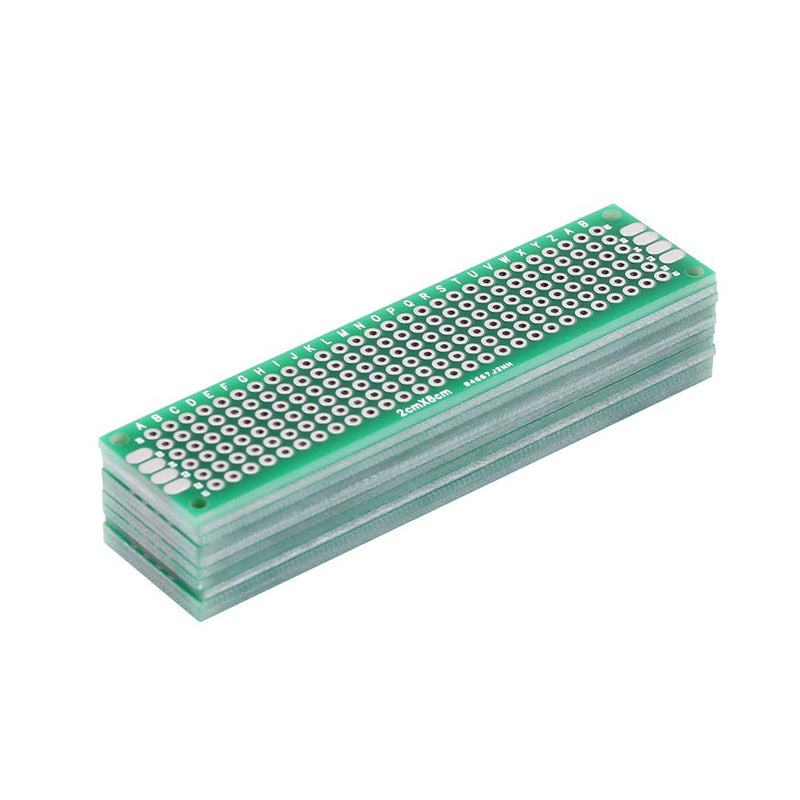 10pcs 2X8cm Double-Sided Circuit Board Hole Grid Board PCB Board Prototype Board Prototype Kit Universal Circuit Board for DIY Soldering