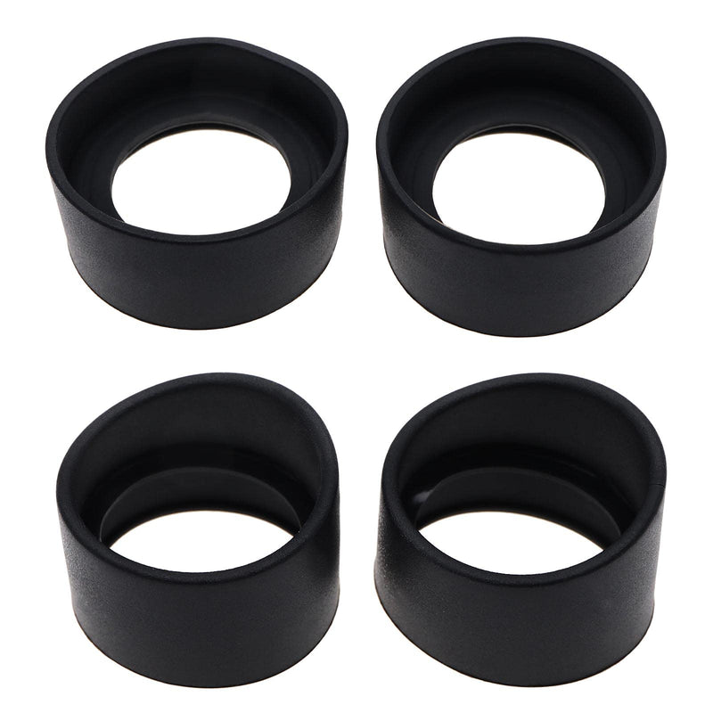 eMagTech Pack of 4 Eyepiece Covers for 32-36mm Stereo Microscope Eyepieces Soft Rubber Eye Protectors Eyecup (2x Oblique Angle and 2x Flat Angle) Black