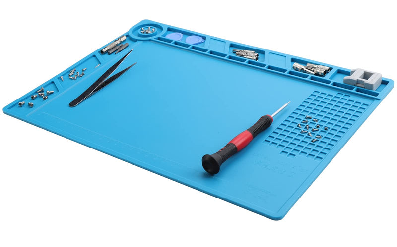 Moendergo Magnetic Silicone Soldering Mat 500°C Heat Resistant Work Repair Mat Electronics Soldering Anti-Static Mat for Soldering Guns Soldering Welding Heat Guns (350mm x 250mm)