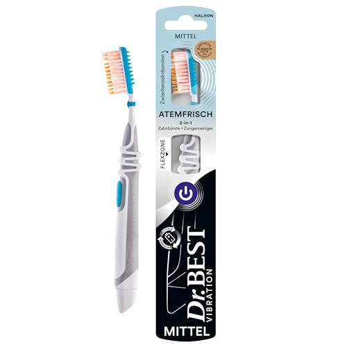 Dr. Best Vibrating Breathing Toothbrush Medium (Pack of 1) | Fine, gently vibrating bristles provide up to 50% better accessibility between teeth* and intensive cleaning. 1pc (pack of 1)