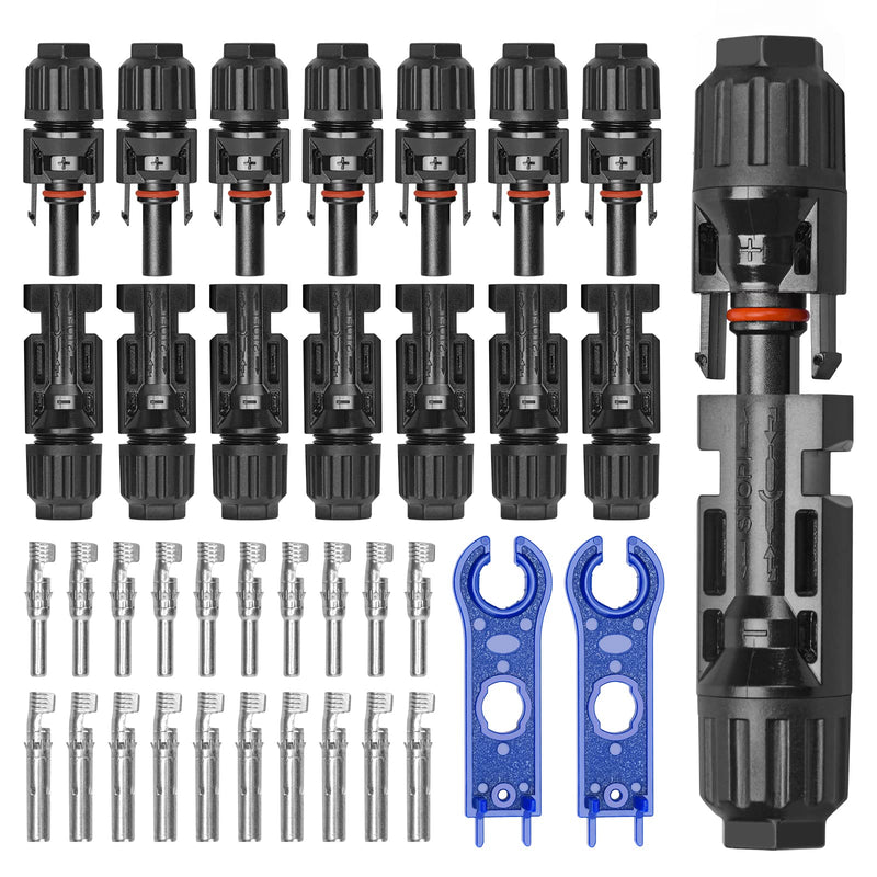 24 Pairs Solar Plug Set, Solar Panel Plug for 2.5/4/6 mm² Solar Cable, Solar System, Solar Module, Photovoltaic Connector IP67 with Wrench