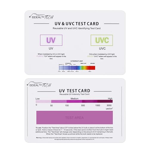UV and UVC Test Card and UV Intensity Test Card | UVA and UVC Light Identification Card | UV Radiation and LED Intensity Reading Card | Indicator Card
