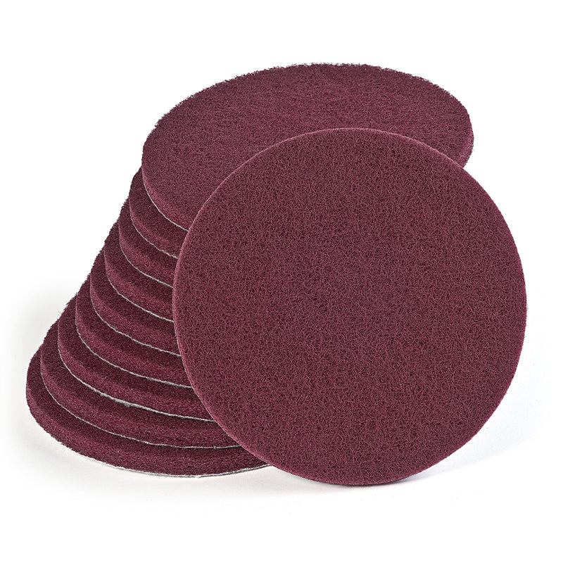 Wfix Velcro sanding fleece for eccentric sanders 150mm P120-180 medium coarse - red | 10 pieces | Grinding sponge - polishing sponge 150mm for metal including stainless steel, stone, wood, plastic etc. Red K150-180