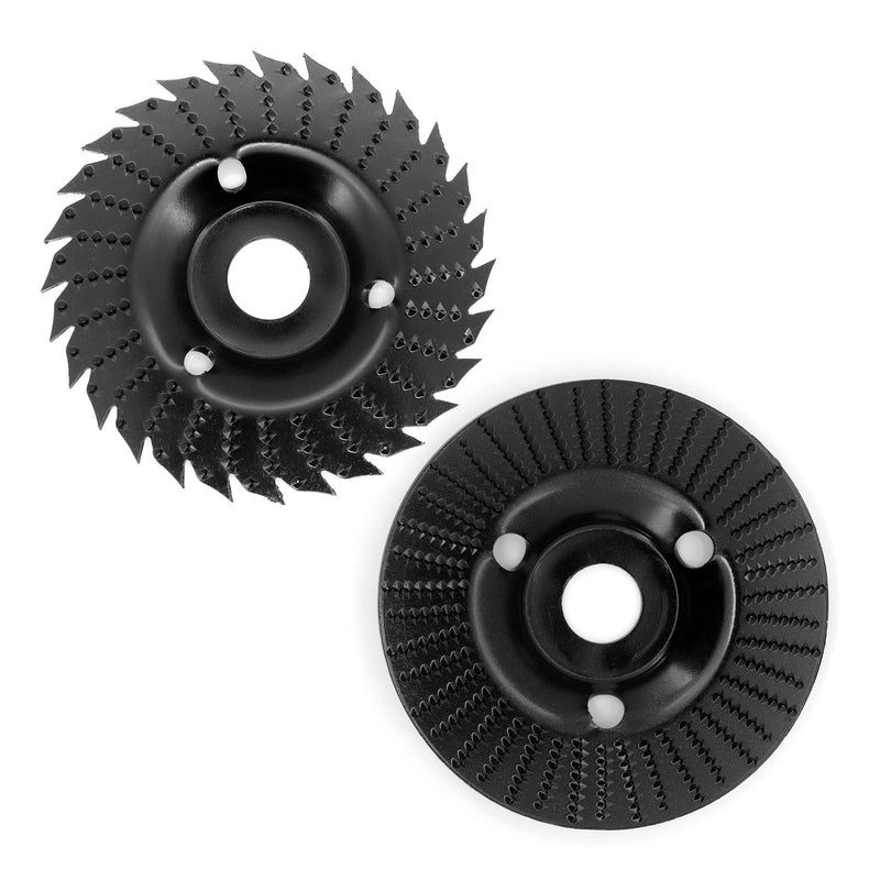 Yuhtech Pack of 2 sanding discs 125 mm for angle grinder, wood, sanding disc, wood cutter, rasp disc, angle grinder, wood cutter for angle grinder, polishing, carving, sanding