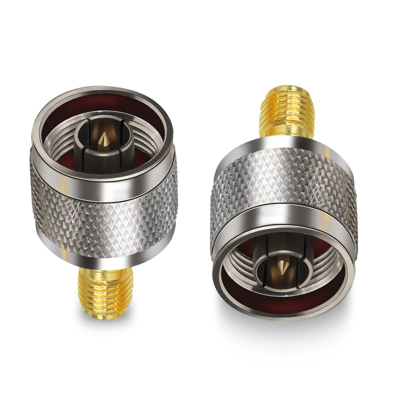 TUOLNK SMA Female to N Male N Type Male to SMA Female RF Coaxial Adapter for WiFi Antenna Extension Cable Pack of 2 SMA Female to N Male Adapters