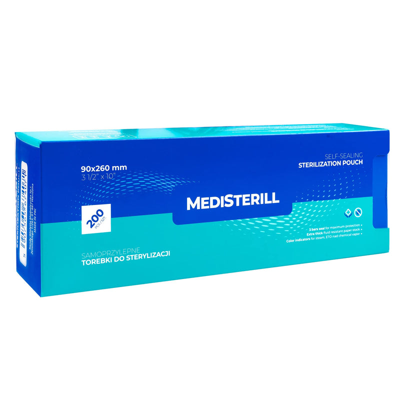 Pack of 200 Self-Sealing Sterilization Bags, PVC Dental Sterilization Bags Self-Sealing Bags Autoclave Sterilizer Bags for Cleaning Tools (9x16.5cm) 90x260