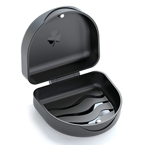 Argomax Braces Box with Magnetic Closure, KFO Box for Dental Splint | KFO Box for Dental Splint, Grinding Splint, Aligner, Prostheses and Mouth Guard; Compact Travel Case Black