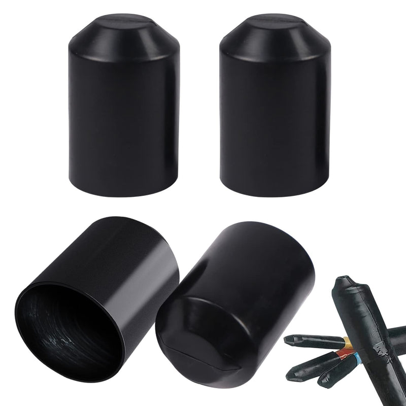 Heat Shrink Tube Shrink Caps 15 mm Warm Shrink End Cap Heat Shrink Tube Cap Waterproof Insulation Protection for Cable End Pack of 4 (15 mm)