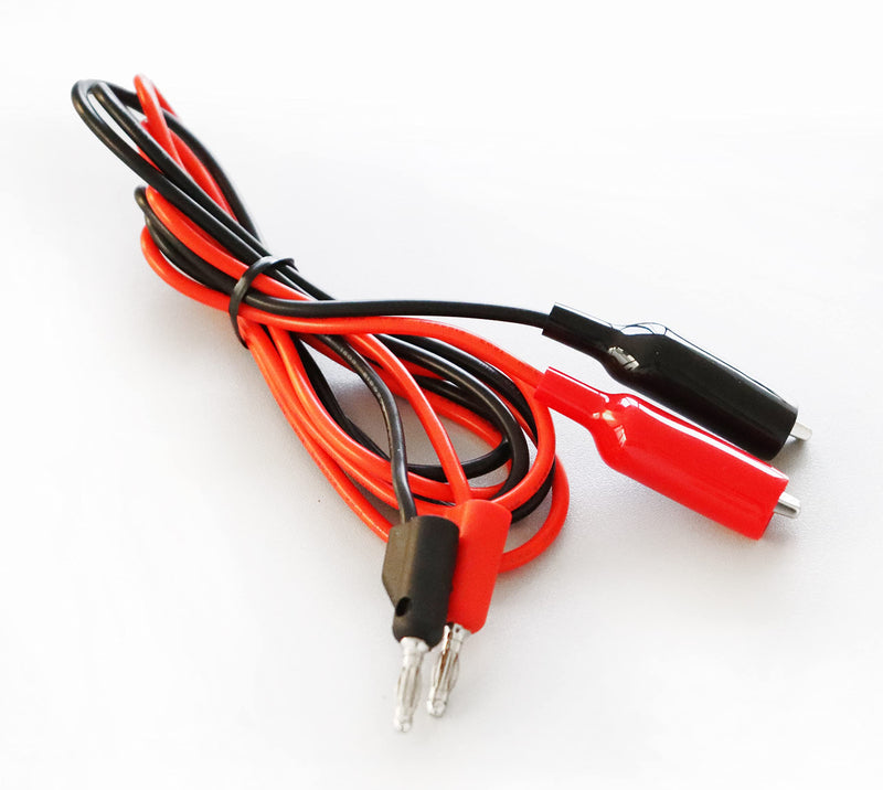 PeakTech 7035 crocodile clip test leads for multimeters and laboratory power supplies, 110cm test leads with banana plugs as accessories for measuring devices, 4mm measuring cable with laboratory plug 5A, P 7035